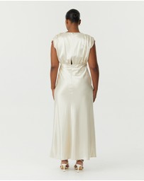 Third Form - Satin Cross Over Gather Dress