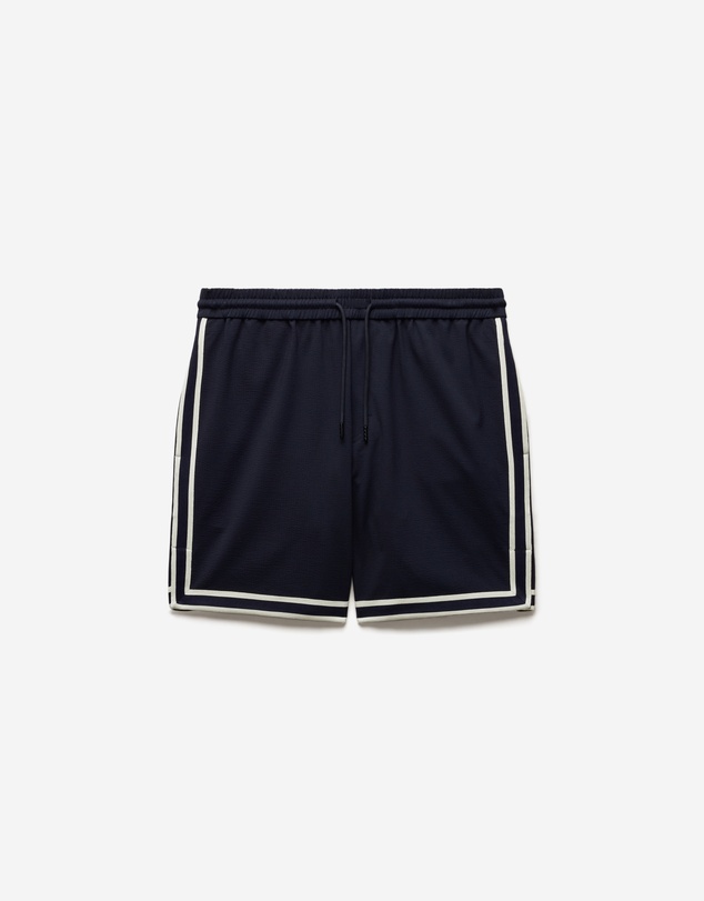 Calibre - Stripe Trim Textured Shorts Navy