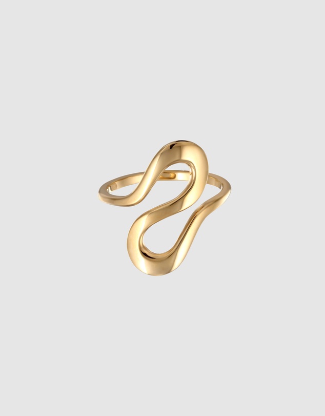 Elli Jewelry - Ring Spiral 925 Sterling Silver Gold Plated