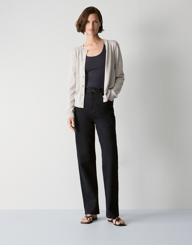 Trenery - High Rise Straight Leg Jean in Blue Black