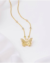 Wanderlust + Co - Butterfly Rainbow & Gold Necklace
