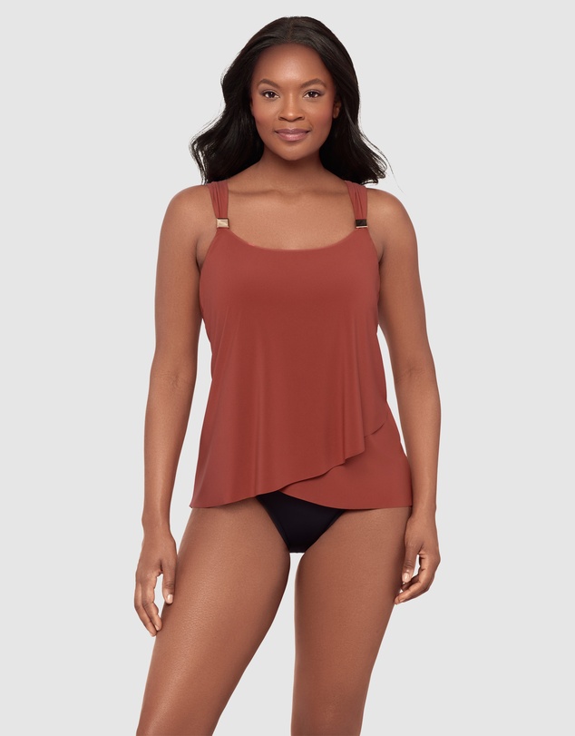 Miraclesuit Swimwear  - Dazzle Underwired Draped Tankini Top