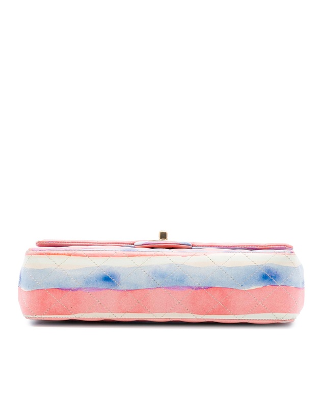 Pre-Loved by Azura Reborn - Pre-Loved Medium Classic Printed Lambskin Watercolor Double Flap