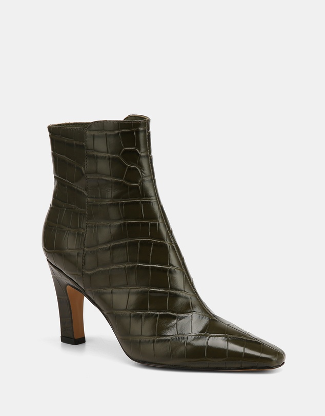 Wittner - Loz Croc Embossed Leather Ankle Boots