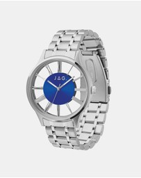 Jag - Gerroa Mens Blue Dial 43mm Silver Watch