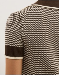Atmos&Here - Nova Short Sleeve Stripe Knit Top