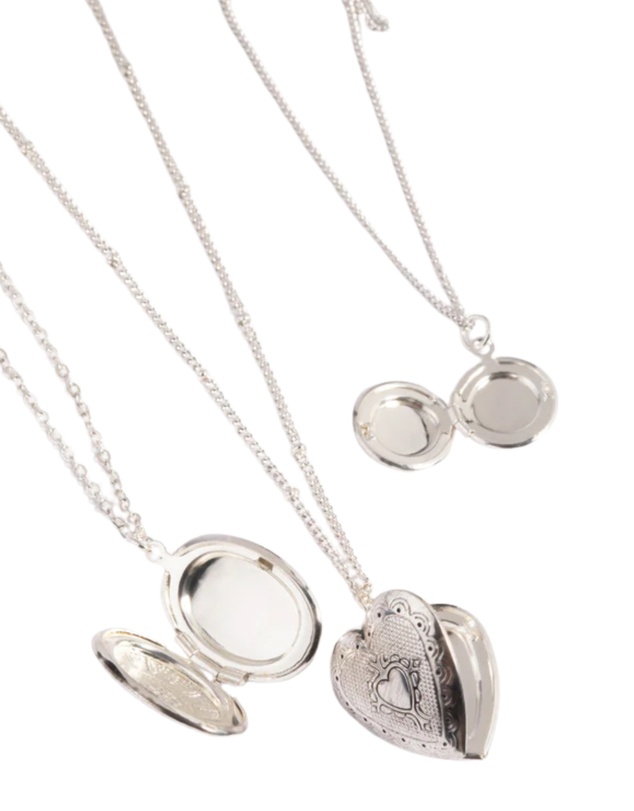 Lovisa - Antique Silver Mixed Locket Layered Necklace
