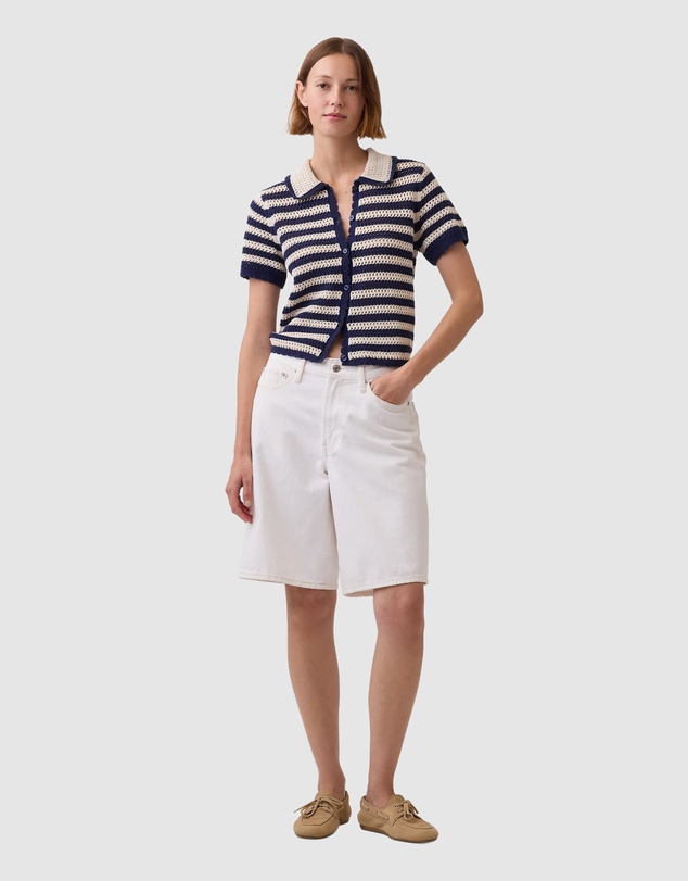GAP - Cotton Crochet Relaxed SS Cardigan