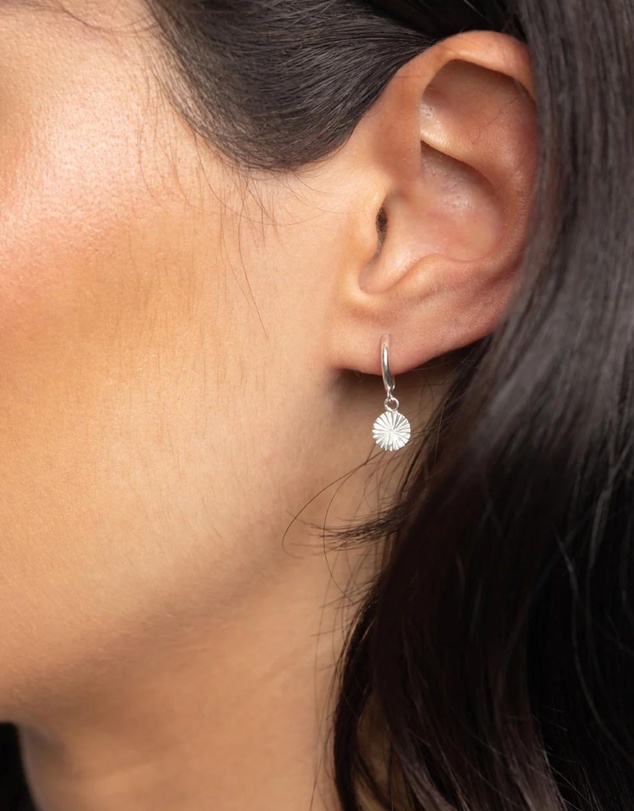 Lovisa - Sterling Silver Etched Huggie Hoop Earrings