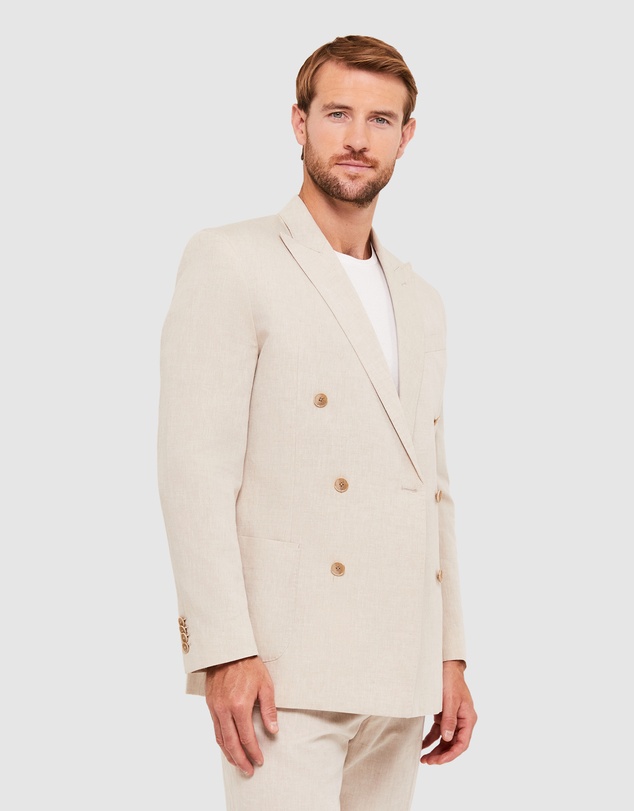 SABA - Elias Linen Cotton Double Breasted Blazer