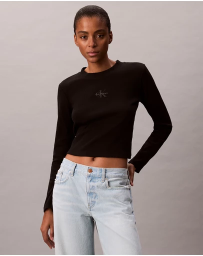Calvin Klein Jeans - Monogram Logo Long Sleeve Baby Tee