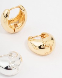 Lovisa - Gold Plated & Silver Plated Gradual Huggie Earrings 2-Pack