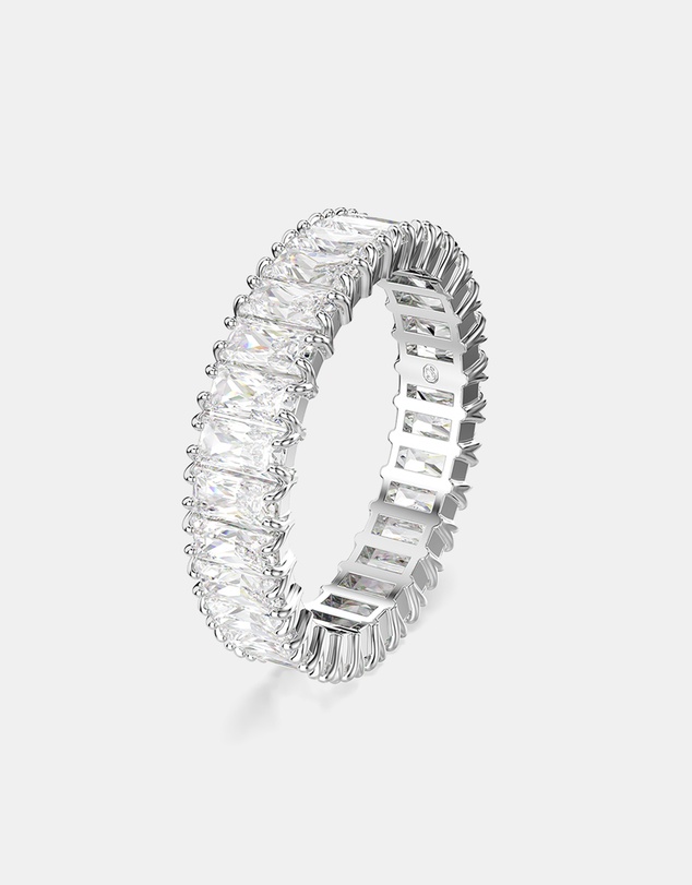 Swarovski - Matrix Ring, Baguette Cut, White, Silver-Tone Finish