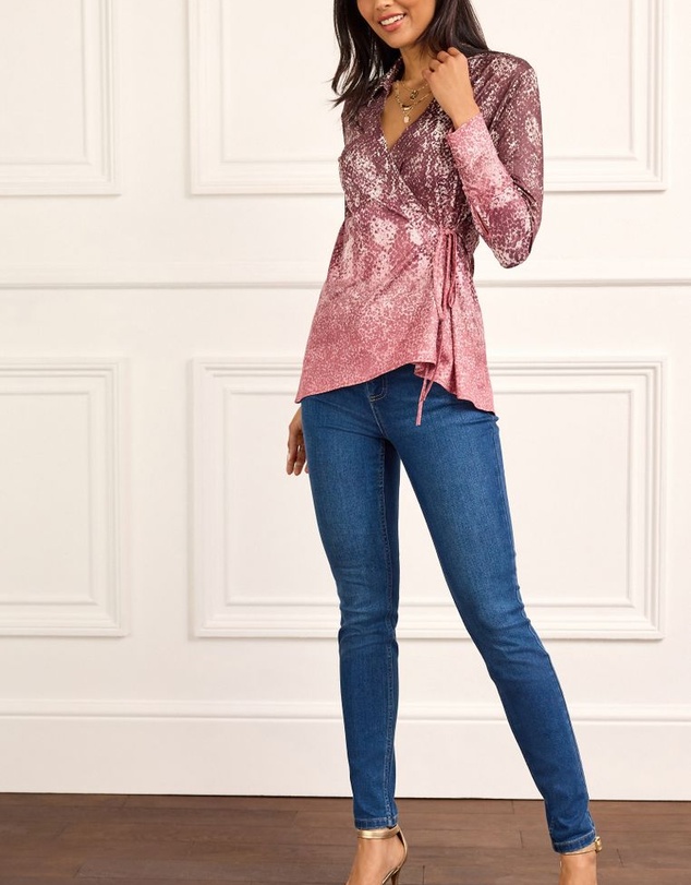 NEXT - Printed Wrap Tunic Shirt
