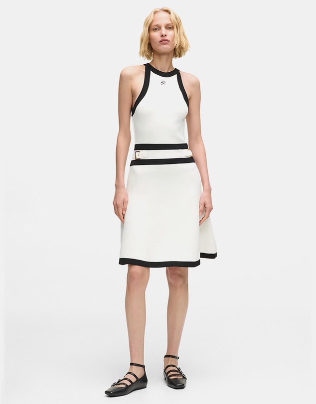 Karl Lagerfeld - DNA Belted Knit Dress