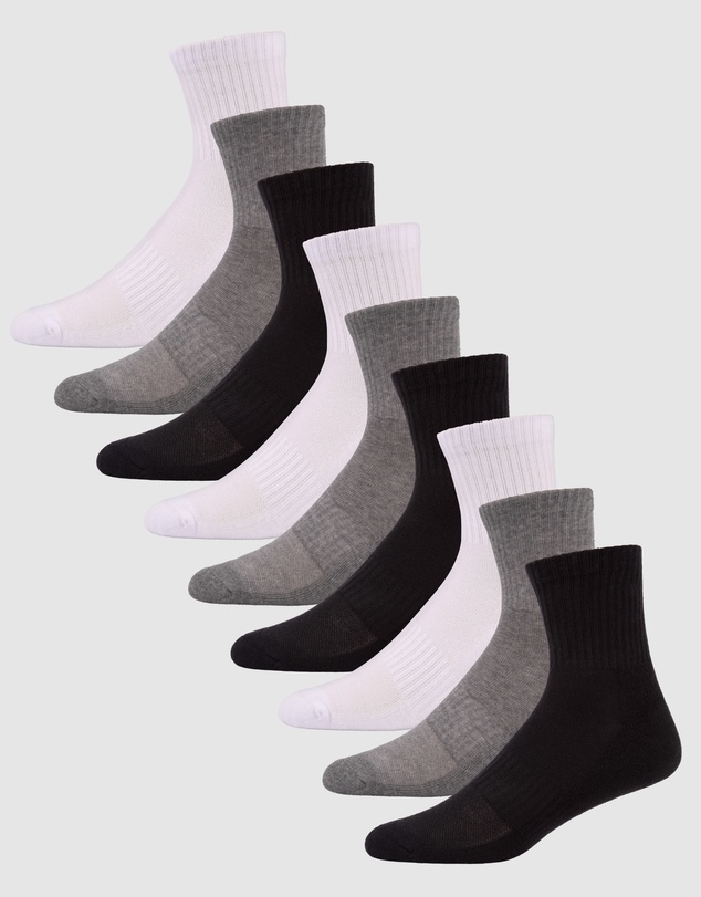 Pussyfoot - 9 Pack Unisex Sport Quarter Crew Socks