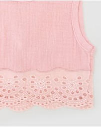 WITH LOVE FOR KIDS - Cotton Muslin Lace Top - Babies - Kids
