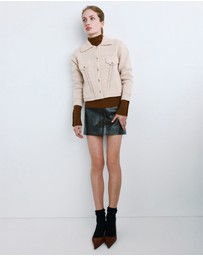 M.N.G - Cardigan Jacket With Shirt Collar