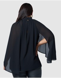 Pink Dusk by Curve Project - Fire and Rain Cape Blouse