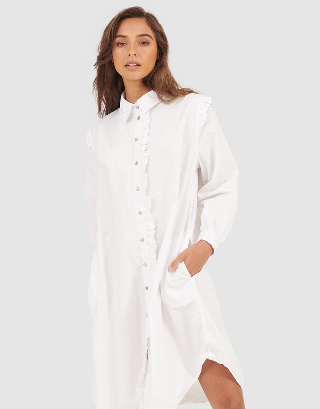 Primness - Ruffles Shirt Dress