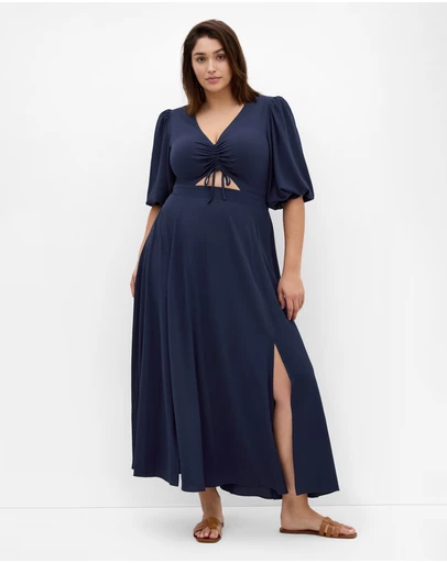 City Chic - Plus sizeJolene V Neck Maxi Dress - navy