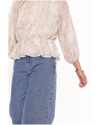Petal & Pup - Ethelinda Drawcord Waist Top - Snake Print