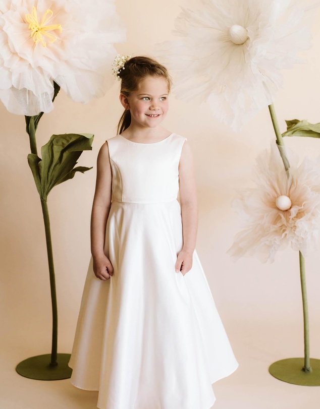 Bebe by Minihaha - Duchess Satin Full Length Dress With Low Back - Kids