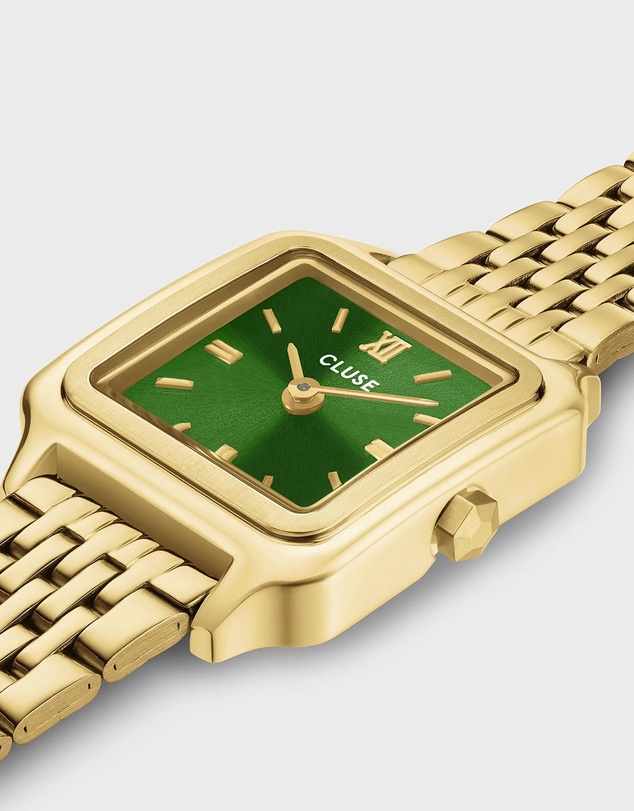 Cluse - Gracieuse Mini Watch Double Steel, Forest Green, Gold Colour