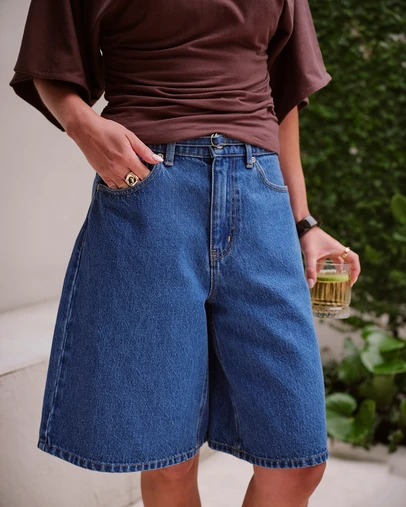 Ceres Life - Olive Belted Denim Short