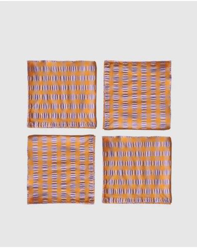 Mosey Me - Kumquat Bloom Seersucker Napkin Set