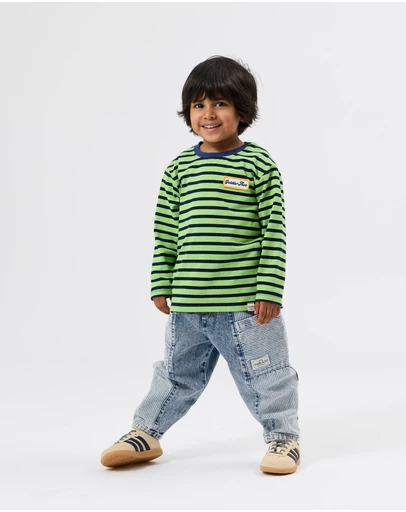Goldie + Ace - Kit Pinstripe Denim Pocket Pants - ICONIC EXCLUSIVE - Babies-Kids