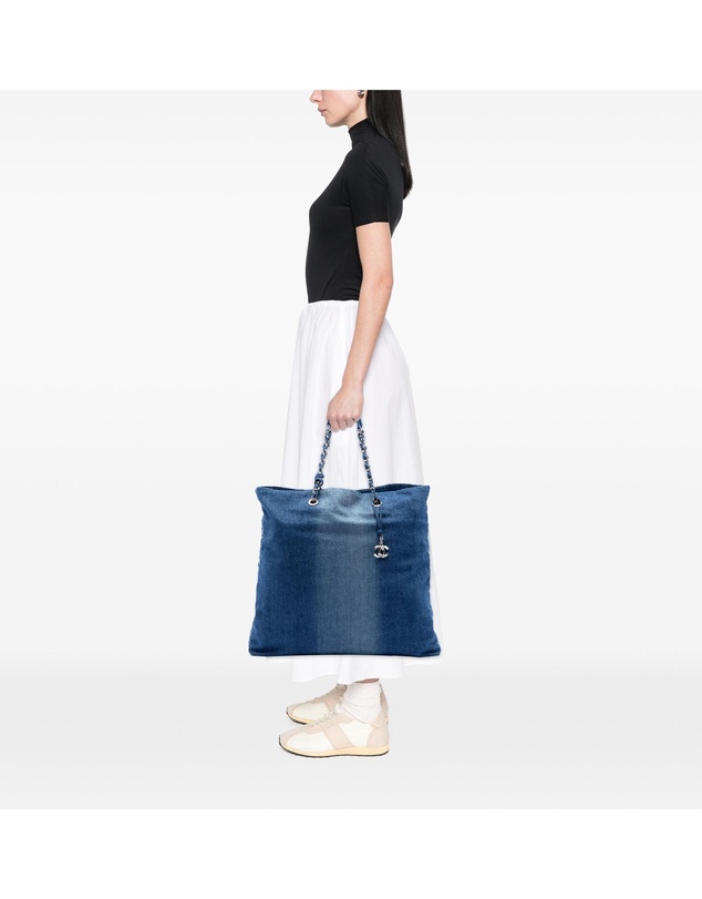 Pre-Loved by Azura Reborn - Pre-Loved Printed Denim Shopping Tote