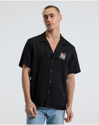 Calibre - Snake Embroidered Short Sleeve Shirt Black
