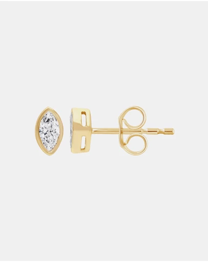 Zoe Olivia - 9K Gold Marquise Lab Grown Diamond Studs