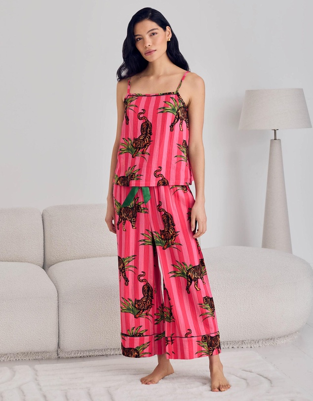 Chelsea Peers - Cheesecloth Cami and Capri Length Bottoms