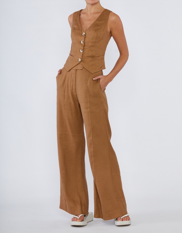 Amelius - Sofia Linen Twill Wide Leg Pants