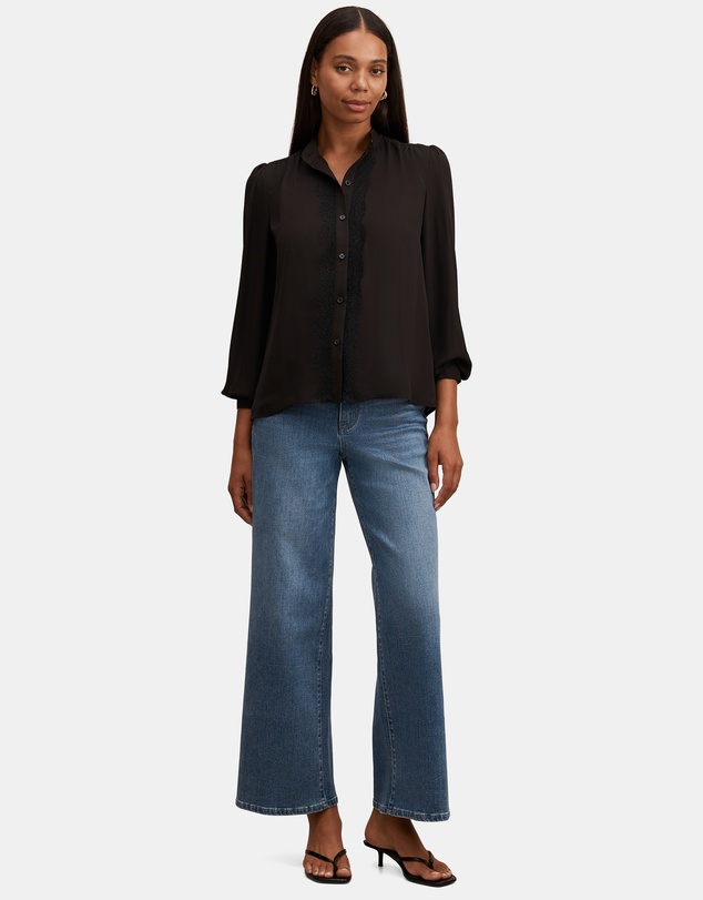 Forever New - Poppy Lace Trim Blouse