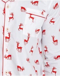 Sant And Abel - Men's Reindeer Red Long PJ Set