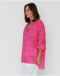 ALEXANDRA - Meeka Blouse Hot Pink Brush Stoke