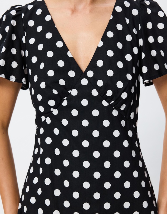 Tussah - Merlyn V Neck Polka Dot Midi Dress