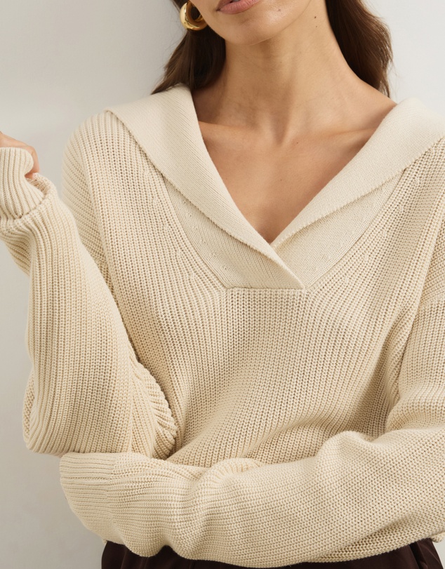 Atmos&Here - Natalie Oversized V-Neck Knit Jumper