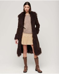 Superdry - Faux Fur Lined Longline Afghan Coat