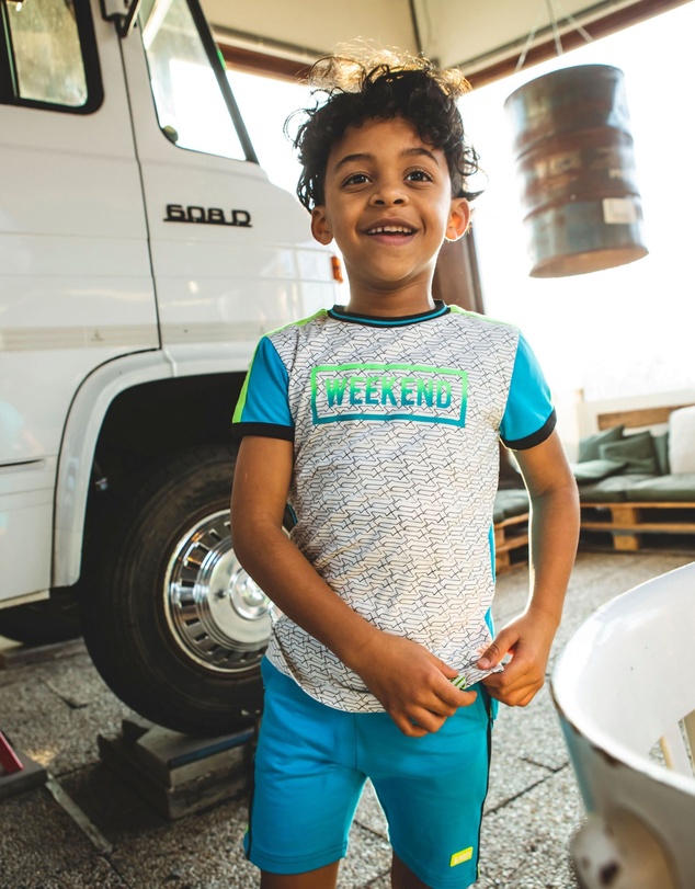 B.Nosy - Organic Colour Block Neon T-Shirt - Kids-Teens