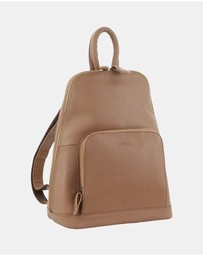 Milleni - Milleni Ladies Genuine Leather Twin Zip Backpack
