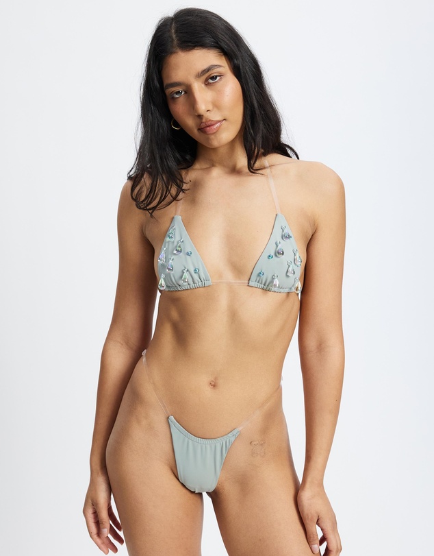 Jaded London - Triangle Clear Straps Bikini Top