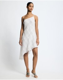 Lover - Venus Sequin Check Asymmetrical Dress