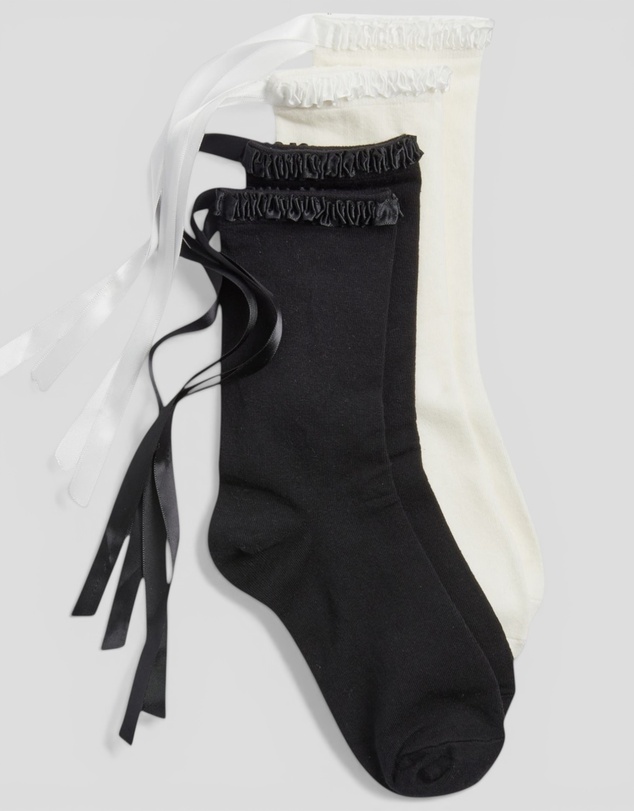 High Heel Jungle - Lara Satin Trim Cotton Socks - 2 Pairs