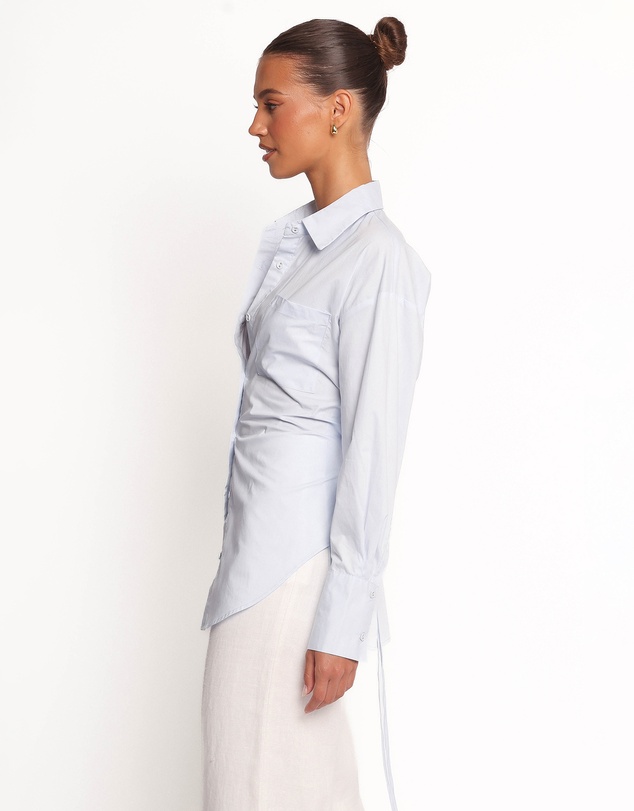 Petal & Pup - Yacra Tie Shirt - Pale Blue