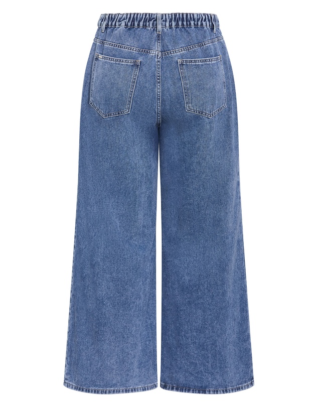 City Chic - Plus size Harley Fit Jessie Wide Leg Regular Jean - mid wash