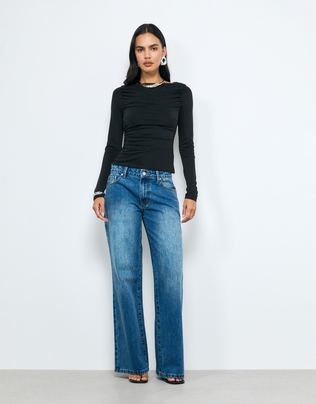 AERE - Eira Ruched Cupro Top